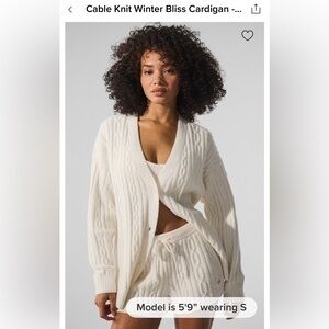 Alo Yoga Cable Knit Winter Bliss Cardigan